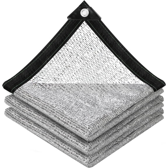 40% Reflective Aluminet Shade Cloth with Grommets, 13 x 13 ft | Sun-Filtering Cooling Cover for Greenhouses, Gardens, Patios, RVs, Vehicles