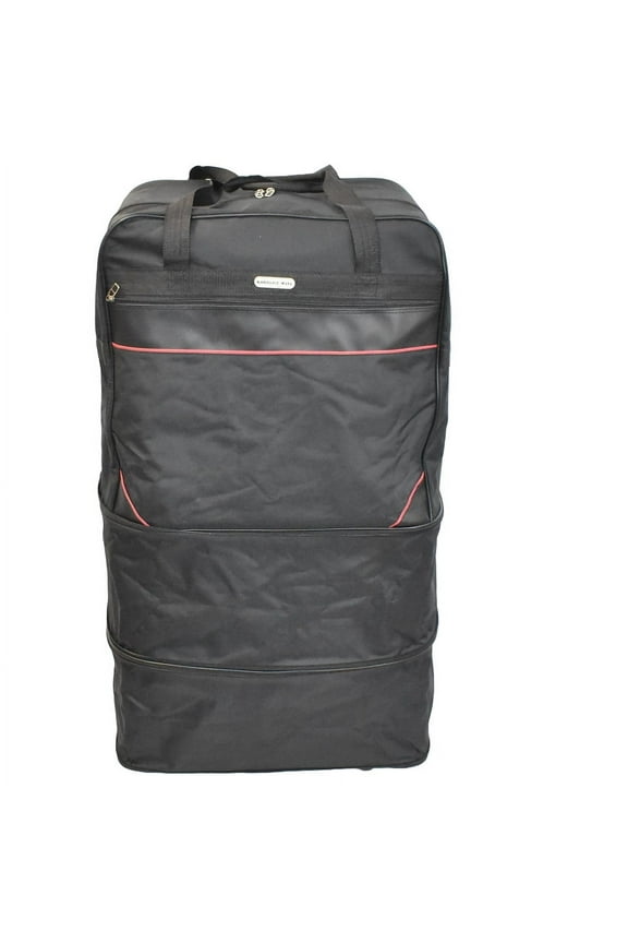 40" Rolling Duffel Bag Expandable Multi Tier Check in Travel Bags Large Collapsible Wheeled Soft Luggage Duffle Black