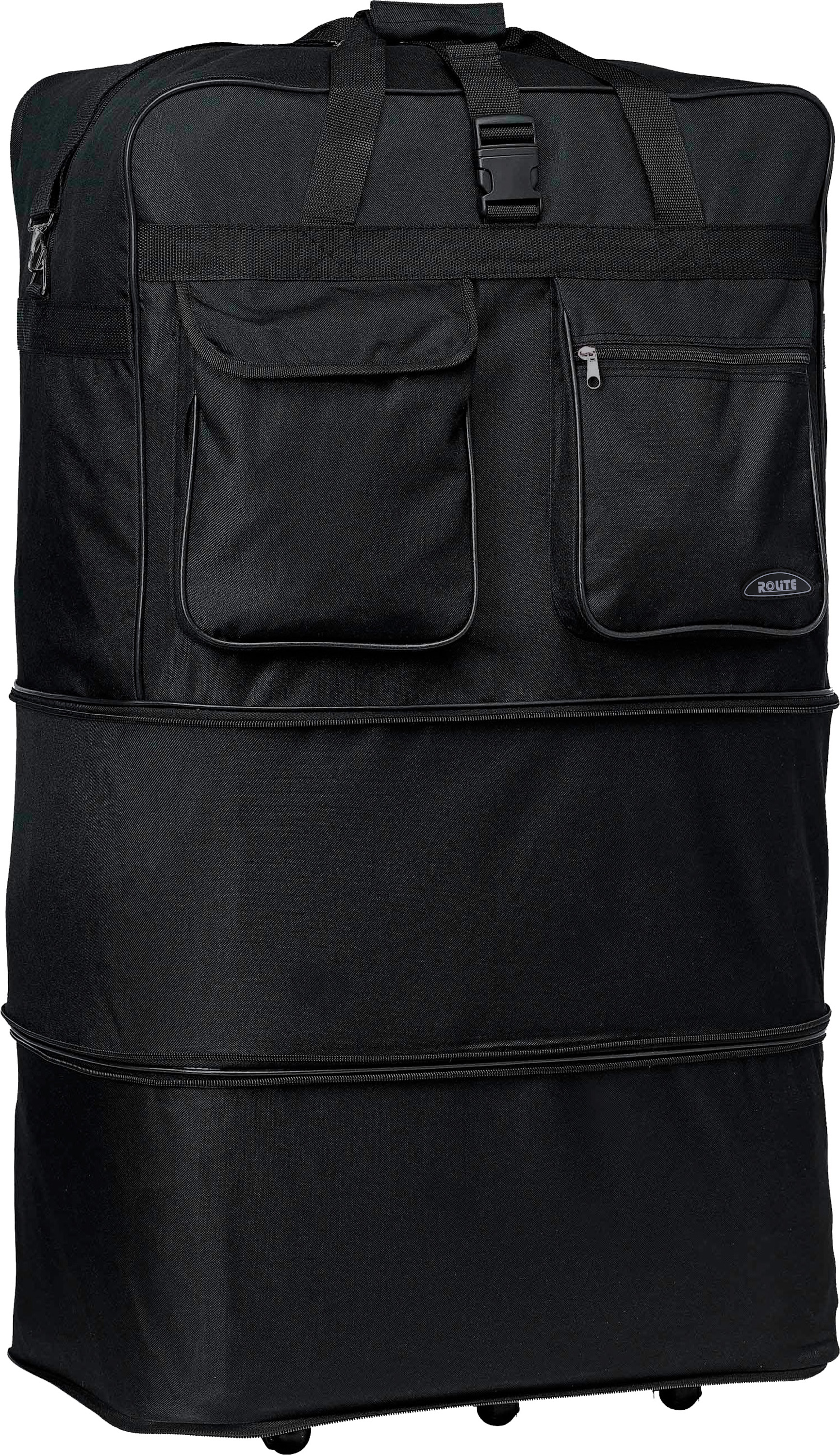 TransWorld 42" Heavy Duty Polyester Rolling Duffel – Wheeled Luggage, Black, Soft Case, Unisex