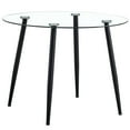 thumbnail image 1 of 40" Round Glass Dining Table, Paproos Dining Table for 4, Kitchen Table with Black Metal Legs, Minimalist Glass Dining Room Table for Kitchen, Black(Only Table), 1 of 5