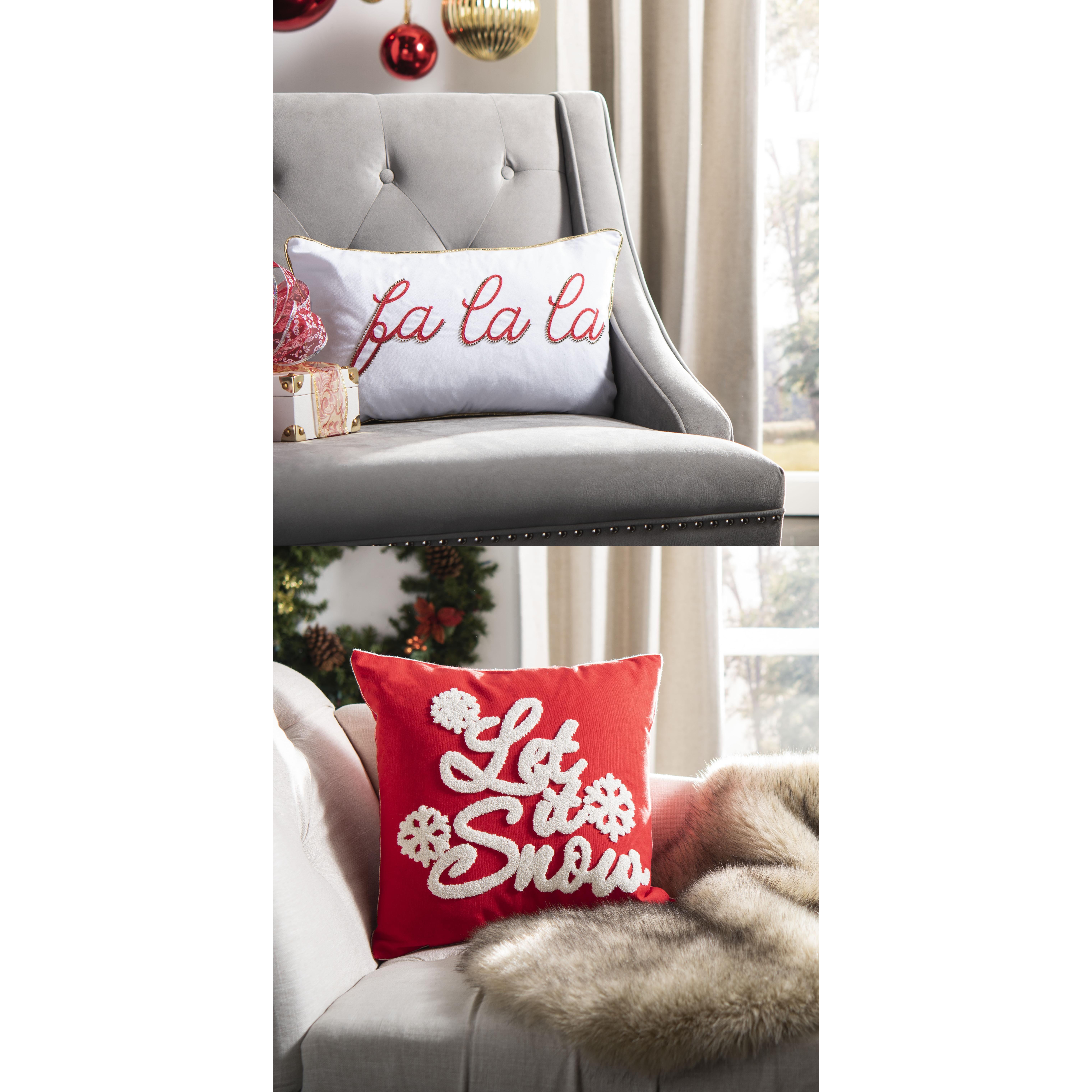 $40 Safavieh "Fa La La" and "Let It Snow" Holiday Pillows Set