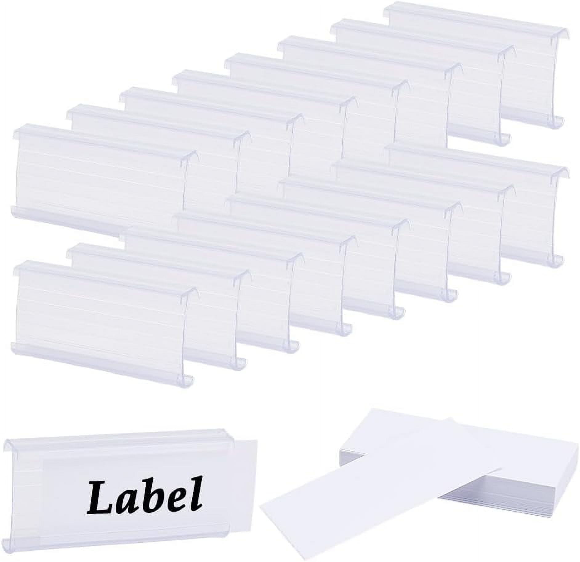 40 Set 40 Sets Wire Shelf Label Holders with Paper Card 3.65x7.6x1.25cm ...