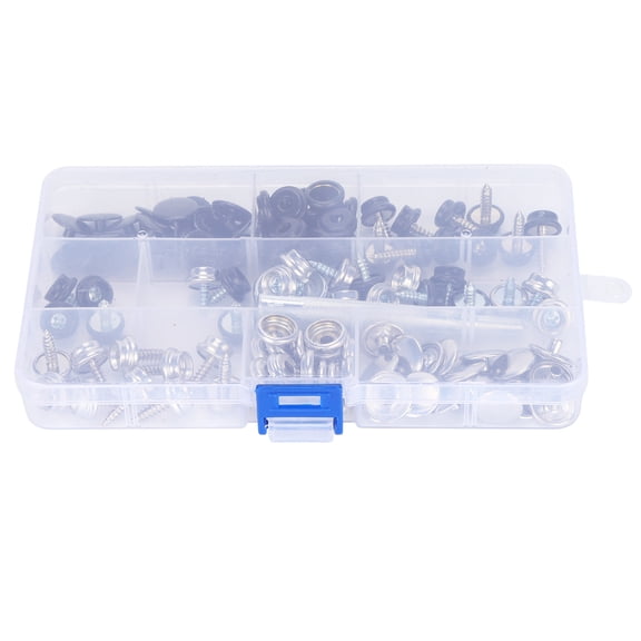 40 Set Snap Fastener Kit Tapping Iron Screw Tent Marine Canvas Cover Tool 10mm/15mm Black/White