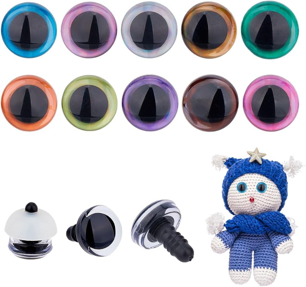 Ojos De Seguridad Para Amigurumi Y Muñecos (142 Piezas) - Tamaños 6 A 12 Mm, Con Arandelas, Ideales Para Manualidades Y Juguetes De Punto