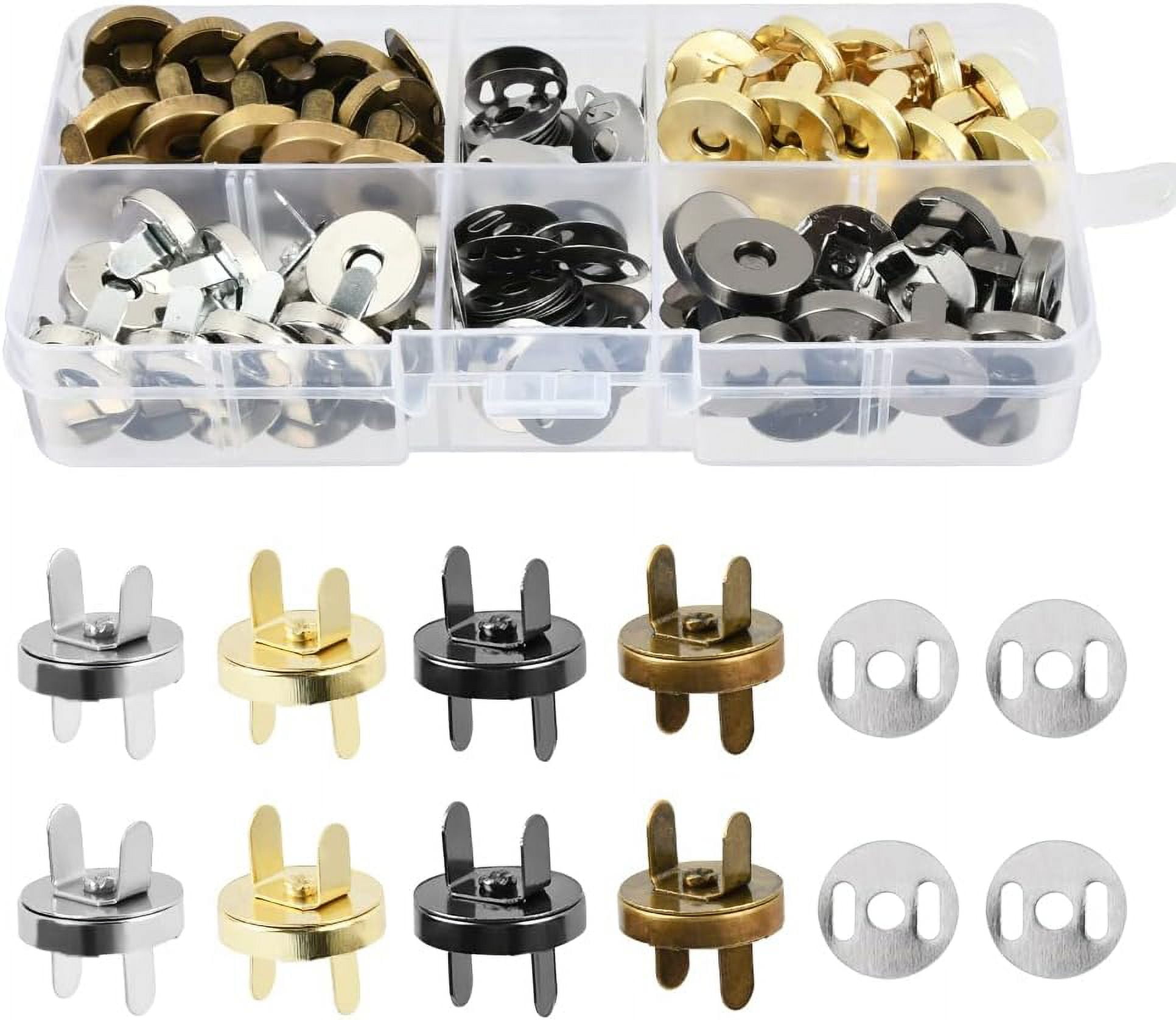 40 Sets 14mm Button Clasps Snaps Fastener Clasps DIY Craft Sewing Buttons Knitting Buttons Sets for Sewing, Craft, Purses, Bags, Clothes, Leather, 4 Colors