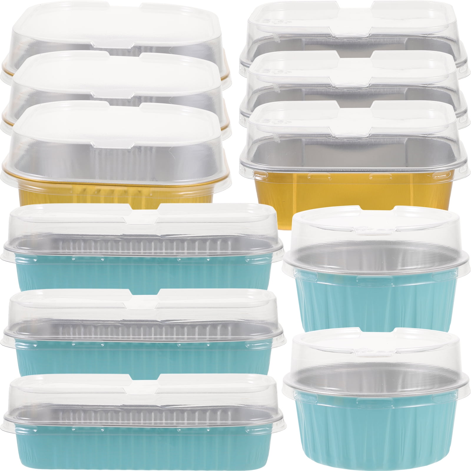 40 Sets Aluminum Foil Pans Baking Cake Pans Disposable Pudding Baking