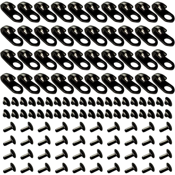 40 Sets Boot Lace Hooks Kit with Rivets,Durable Metal Boot Shoelace Buckles,Shoe