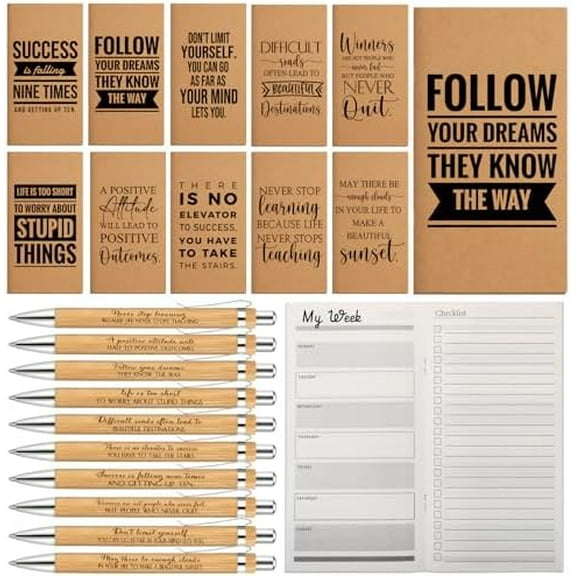 40 Sets Bulk Pocket Planners with Pens 2026-2027 Small Daily Weekly Calendar Mini Inspirational Journal to Do List Goals Notepad Employee Appreciation Gift for Coworker Teacher Student$$Office