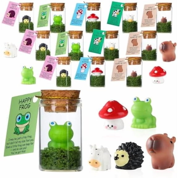 40 Sets Christmas Employee Appreciation Gifts Bulk for Coworkers Teacher Staff Emotional Positive Resin Animals Desk Pets Support Gift Bulk with Card Thank You Gifts for Office Team Volunteer