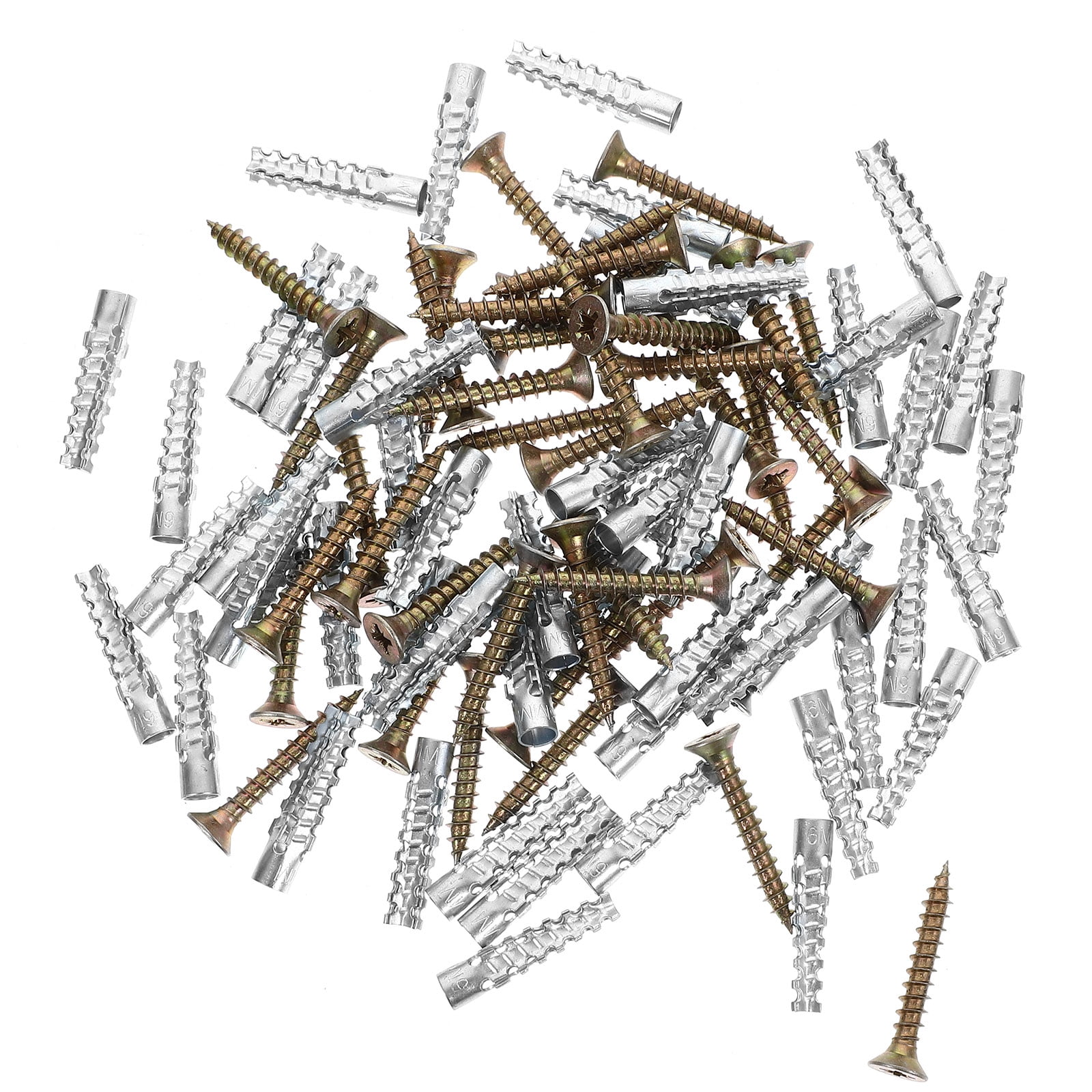 40 Sets Expansion Screw Kit Wall Screws Anchors for Drywall Mounting