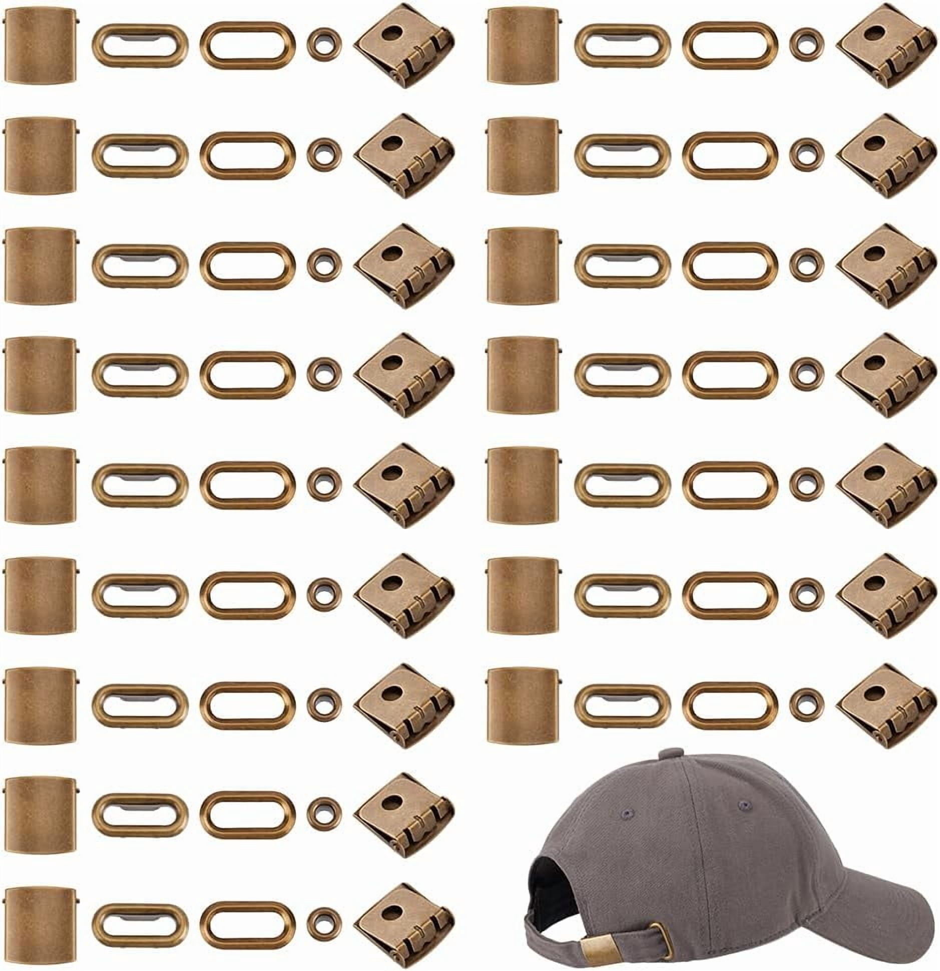 40 Sets Hat Cap Buckle with Eyelets Iron Cap Buckle Replacement ...