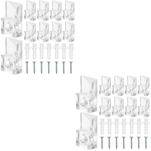 40 Sets Mirror Glass Clip Clips Hook Heavy Duty Clothes Hanger for Wall Mounting Hardware Hanging Kit