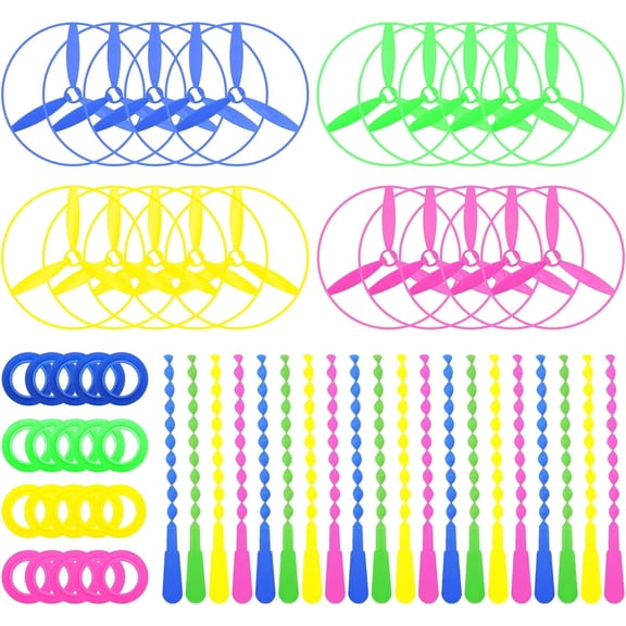 40 Sets Outdoor Toys Flying Discs, Disc Flyer with Launchers for Party Favors, Classroom Prizes, Goodie Bags Stuffers for Kids