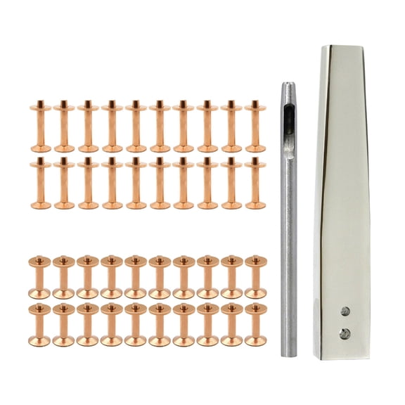 40 Sets Rivets and Burrs with 3.5 Rivet Punch Tool and Install Setting Tool for Leather Belt, Wallets, Handbags, Rope