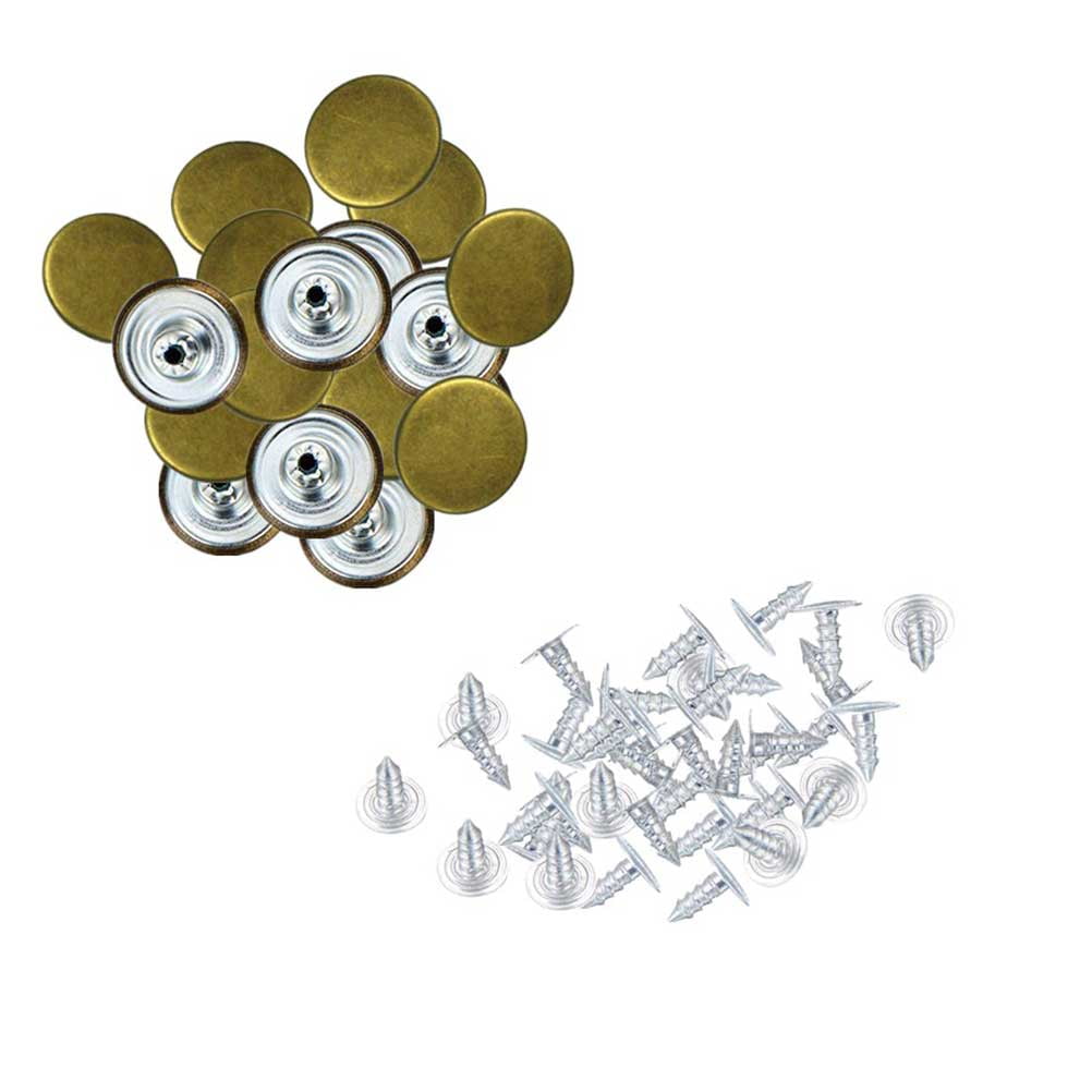 40 Sets 17mm Metal Jeans Buttons Rivet Fasteners for Sewing Clothes ...
