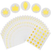 40 Sheet 1200pcs/40 Sheets Leaf Envelope Seal Stickers 1 Inch Gold Round Envelope Seal Stickers Maple Wutong Leaf Self-Adhesive Seal Stickers Poplar Claw Leaf Label Stickers for Gift Decorations