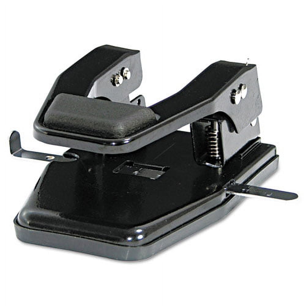 "40-Sheet Heavy-Duty High-Capacity Two-Hole Punch, 9/32"" Holes, Padded Handle, Black | Bundle of 2 Each"