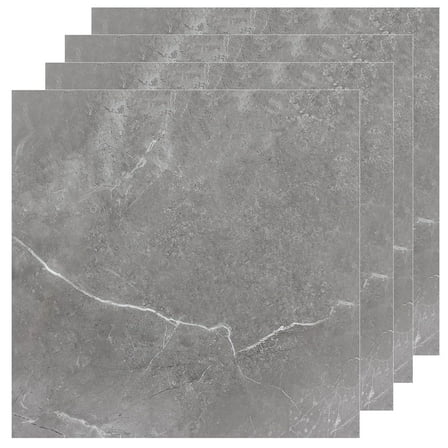 40 Sheet Vinyl Flooring 12”x12” Peel and Stick Floor Tile Waterproof Grey Marble Vinyl Floor Tiles Clearance Self Adhesive Floor Tiles Sticky Laminate Flooring for Bathroom Kitchen Basement RV