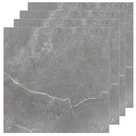 40 Sheet Vinyl Flooring 12”x12” Peel and Stick Floor Tile Waterproof Grey Marble Vinyl Floor Tiles Clearance Self Adhesive Floor Tiles Sticky Laminate Flooring for Bathroom Kitchen Basement RV