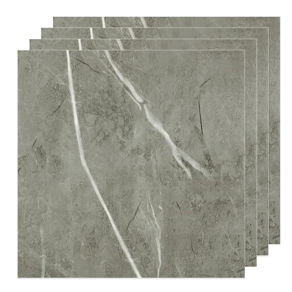40 Sheet Vinyl Flooring 12x12 Peel and Stick Floor Tile Waterproof Grey Marble Vinyl Floor Tiles Clearance Self Adhesive Floor Tiles Sticky Laminate Flooring for Bathroom Kitchen Basement RV