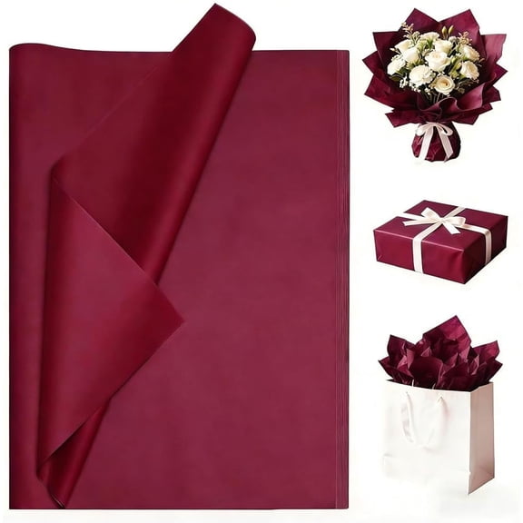 40 Sheets 20x20 Inches Burgundy Tissue Paper for Gift Bags Bulk Gift Wrapping Paper for Christmas, Weddings, Parties & Art Crafts (Burgundy)