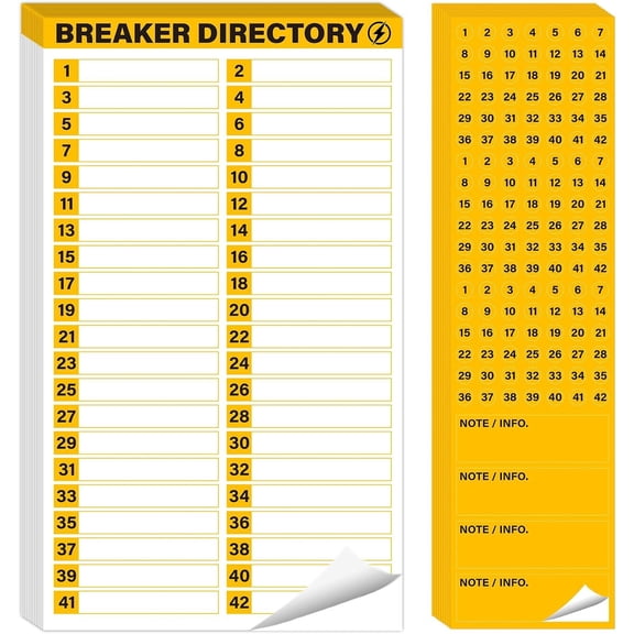 40 Sheets Breaker Panel Labels Self-Adhesive Electrical Board Tags for House or Commercial Use Including 30 Catalog Stickers and 10 Number Paster