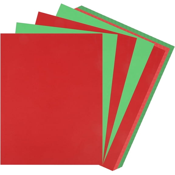 40 Sheets Christmas Cardstock Paper  8.511" Red & Green Construction Paper, 65 lb Thick Cardstock Paper for DIY Xmas Cards, Invitations, Scrapbooking, Holiday Crafts & Decorations