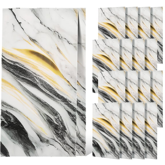 40 Sheets Durable Marble Pattern Wall Panels - 23.6"x11.8" Peel & Stick XPE Foam for Home Renovation（F）