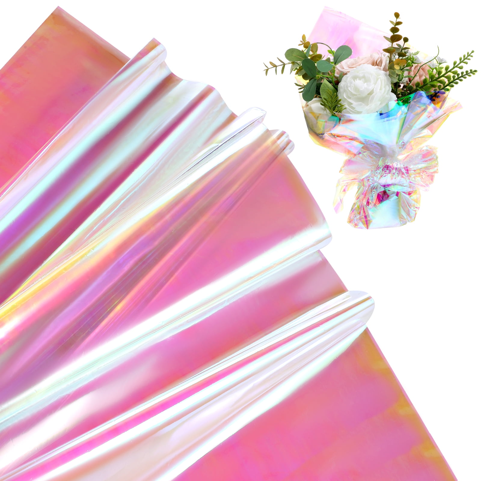 40 Sheets Iridescent Cellophane Wrap Papers Cellophane Wrapping Papers
