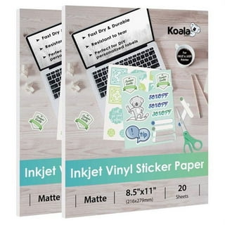 25 Sheets Printable Vinyl Sticker Paper Self-Adhesive Waterproof Matte  White Printing Paper Sheet, For Inkjet Printer