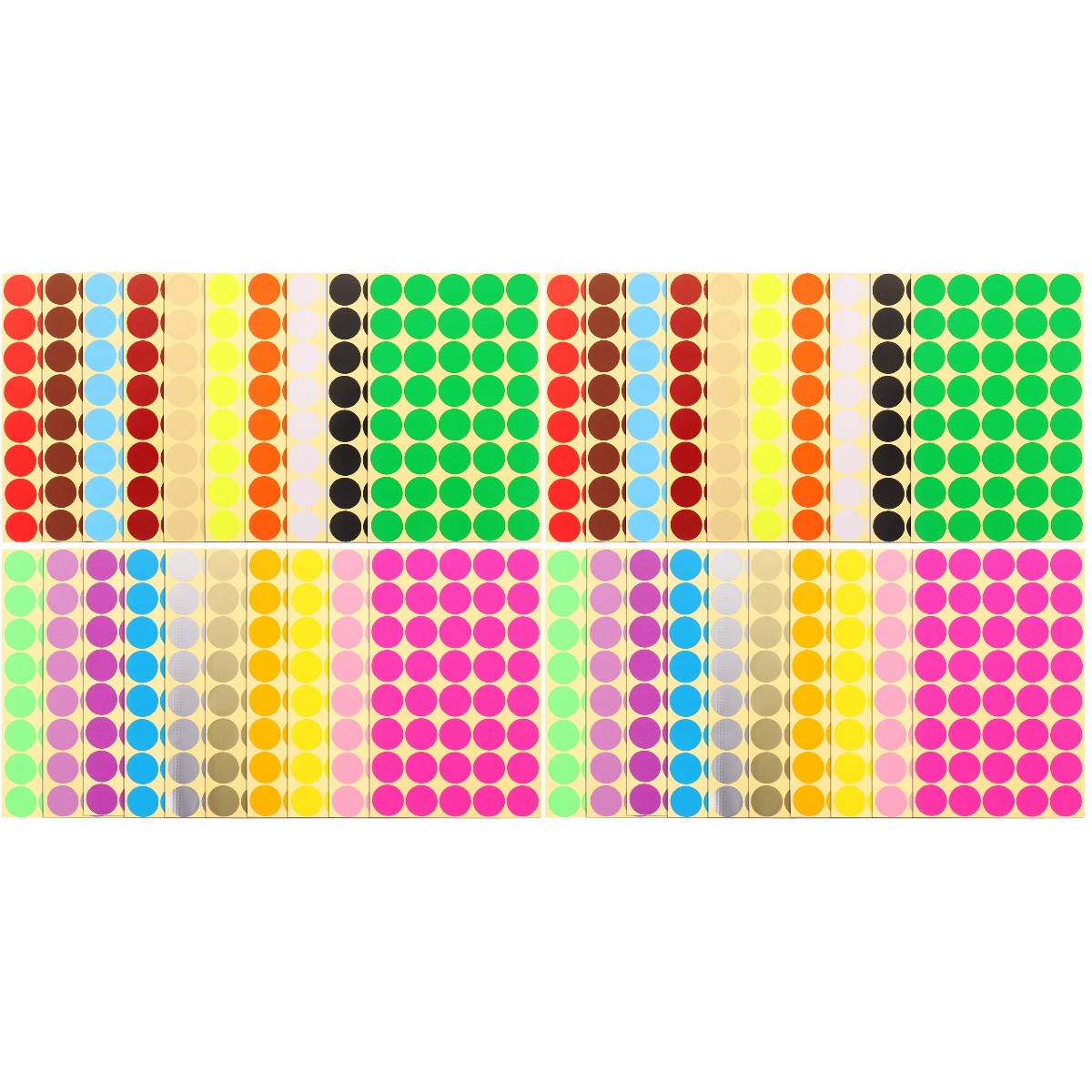 40 Sheets Colorful Dot Labels and Tags Stickers, Round Color Coding ...
