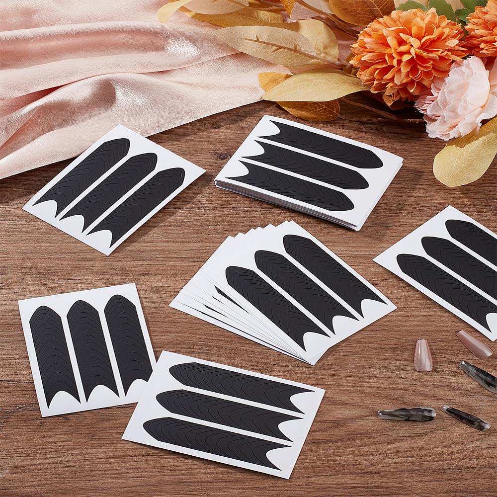 Sticker Paper Nail 40 Sheets Paper Nail Art Stickers Nail Art Decorations Black 6.4x8.8x0 ...