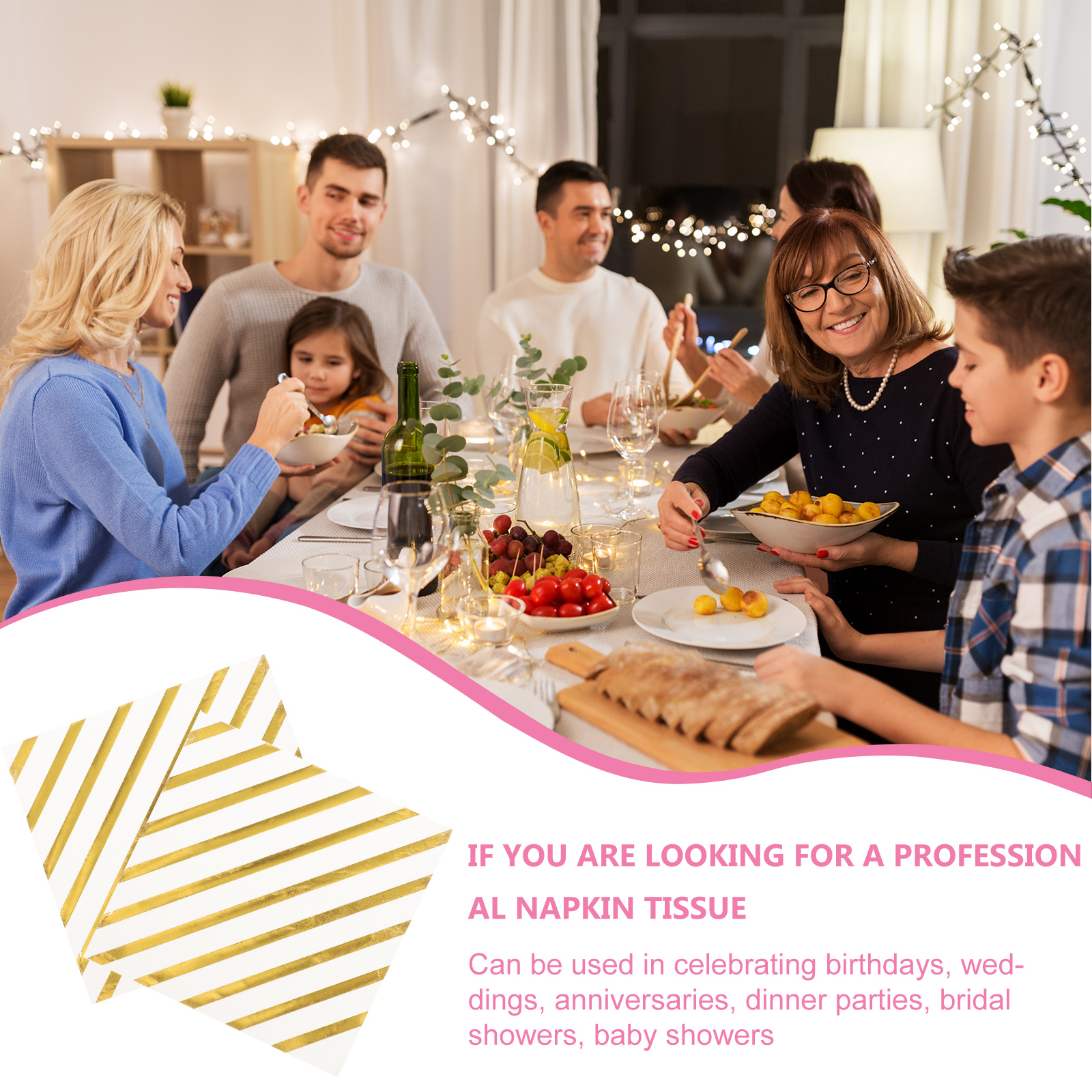 40 Sheets Paper Napkin For Wedding Disposable Banquets Napkin Party