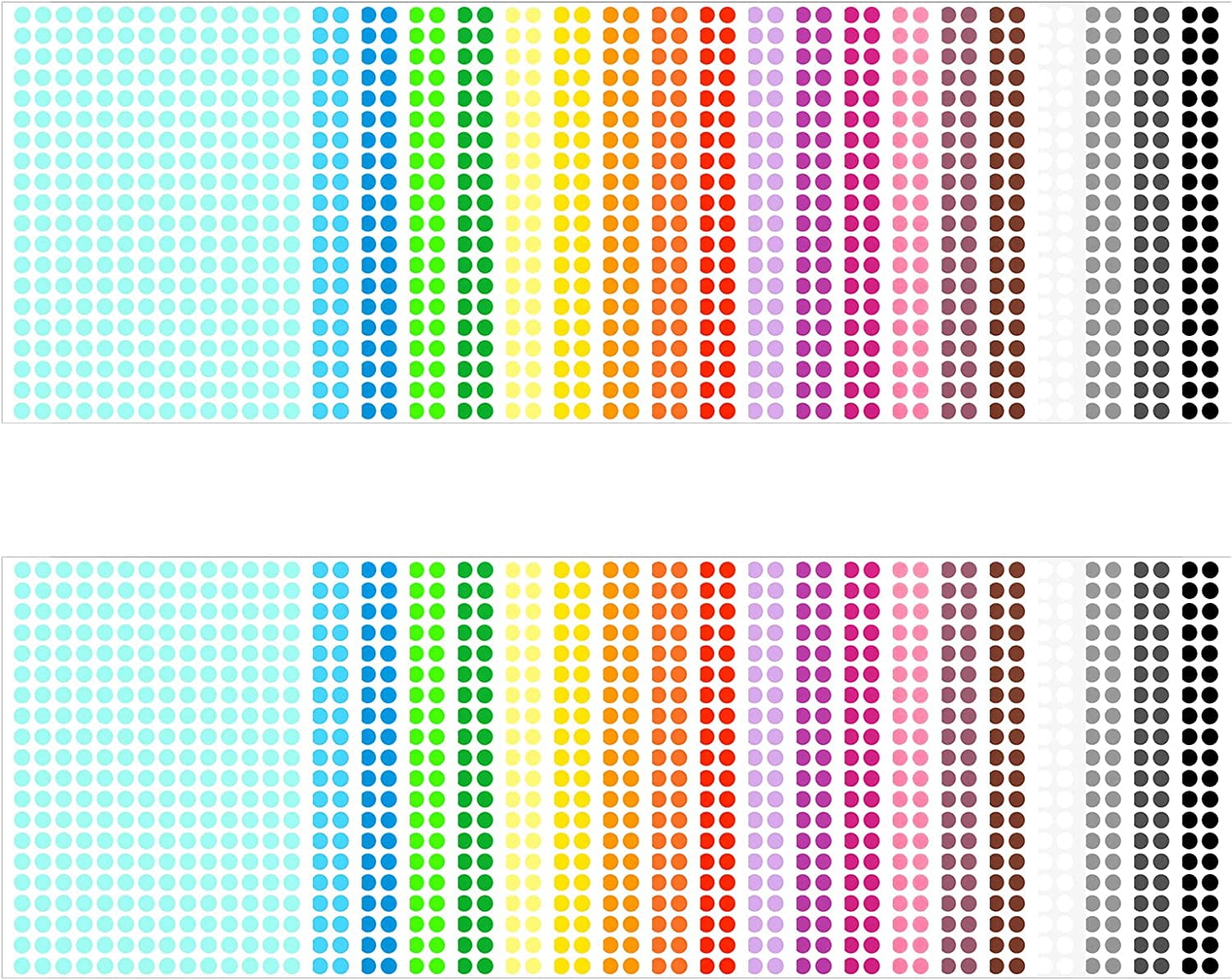 40 Sheets Round Dot Stickers(11200 Dots) 8mm Small Round Stickers ...