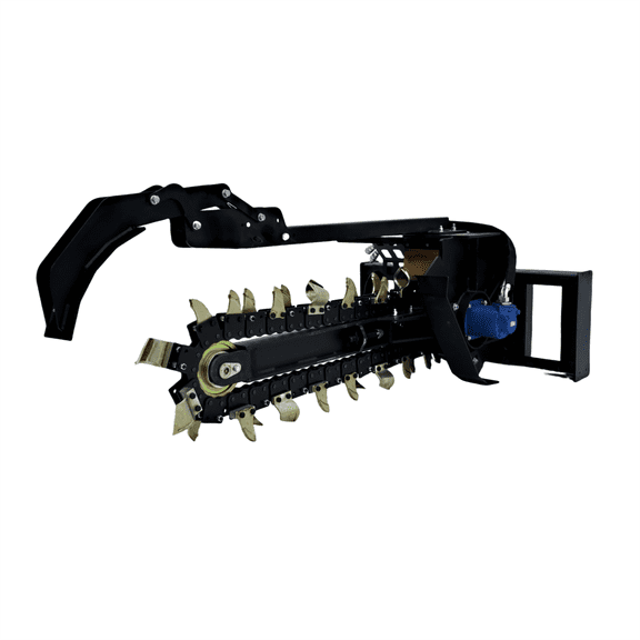 40" Skid Steer Trencher Attachment, Heavy-Duty Hydraulic Trencher with 8" Digging Width for Irrigation, Utility Lines & Construction Projects