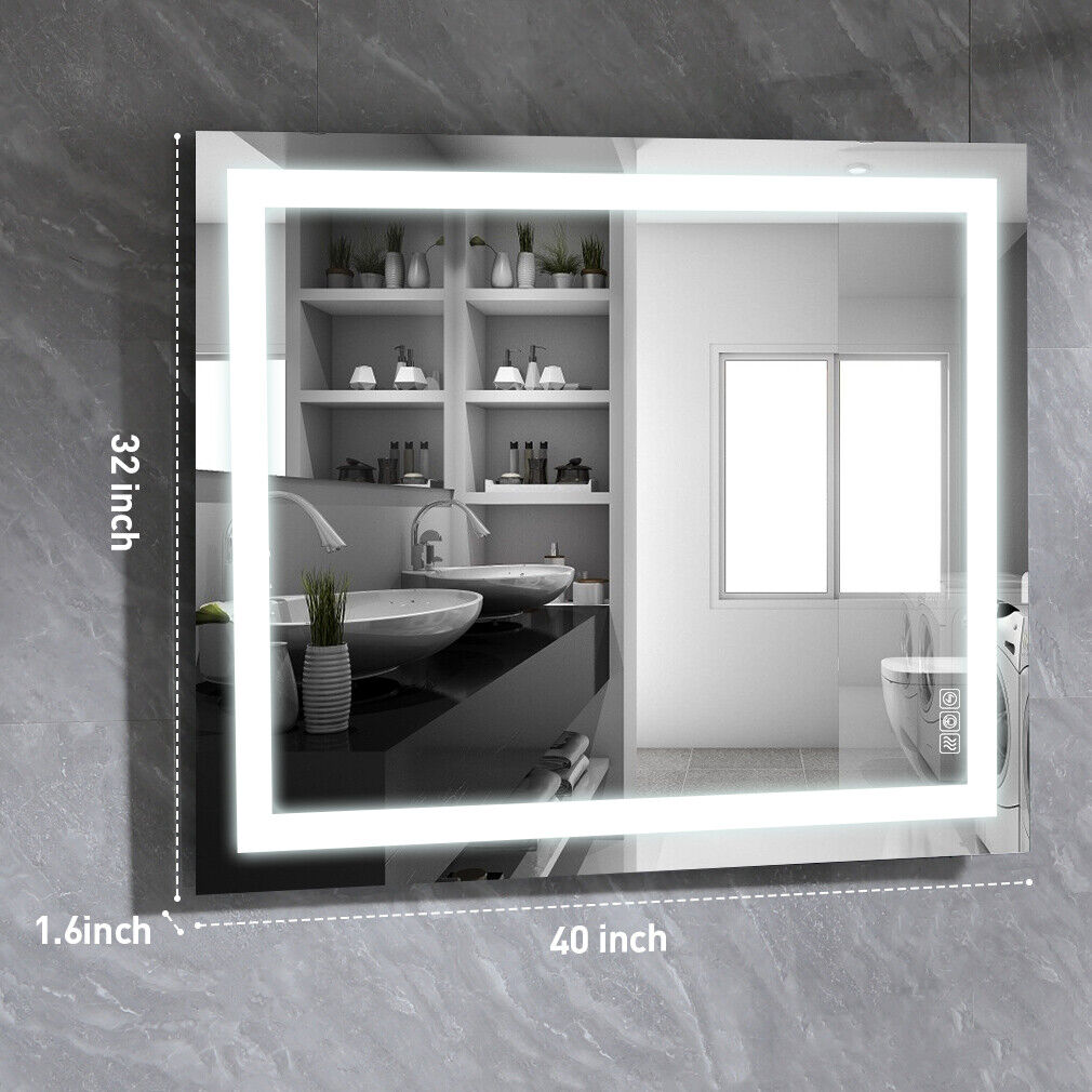 40" Slight defects Bathroom Mirror LED Light Illuminated Wall Mounted
