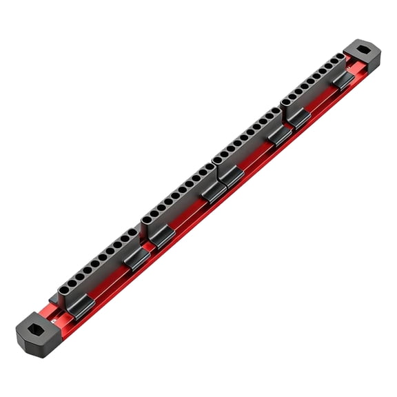 40-Slot 1/4" Drive Aluminum Hex Bit Organizer with Sliding Rail and High-Grip Storage