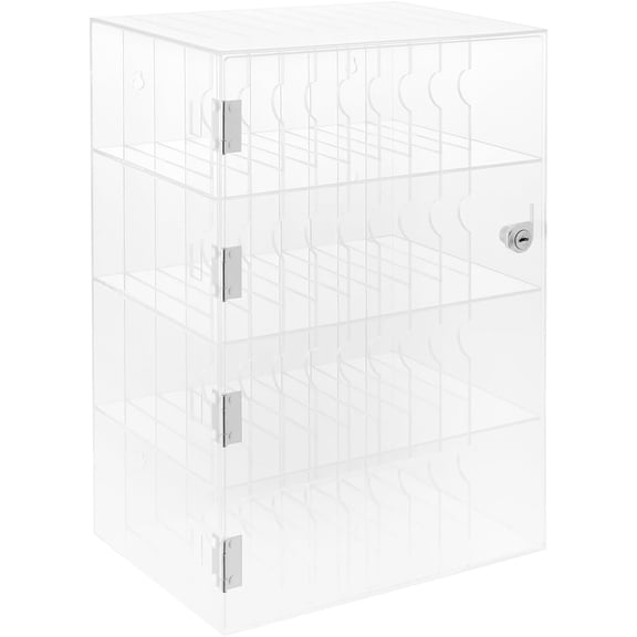 40 Slots Cell Phone Locker Box, Clear Acrylic Cell Phone Storage Cabinet with Door Locks and Keys, Wall Mounted or Freestanding Acrylic Phone Jail for School Factory Office