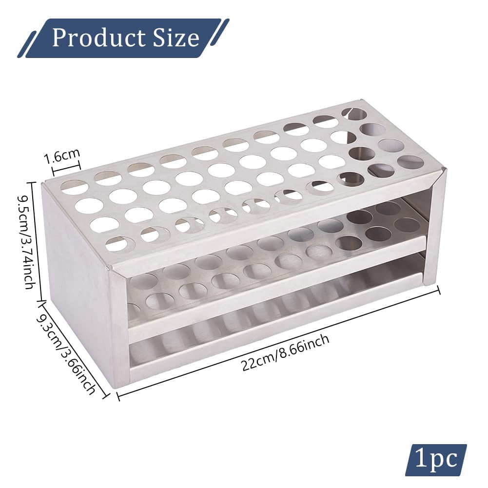 40 Sockets Stainless Steel Test Tube Rack 16mm Hole Stainless Steel ...