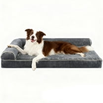 YUWENUS 40" Orthopedic Dog Bed for Large Dog, Waterproof Memory Foam Pet Bed, Non-Slip Bottom Dog Sofa with Washable Removable Cover, Grey