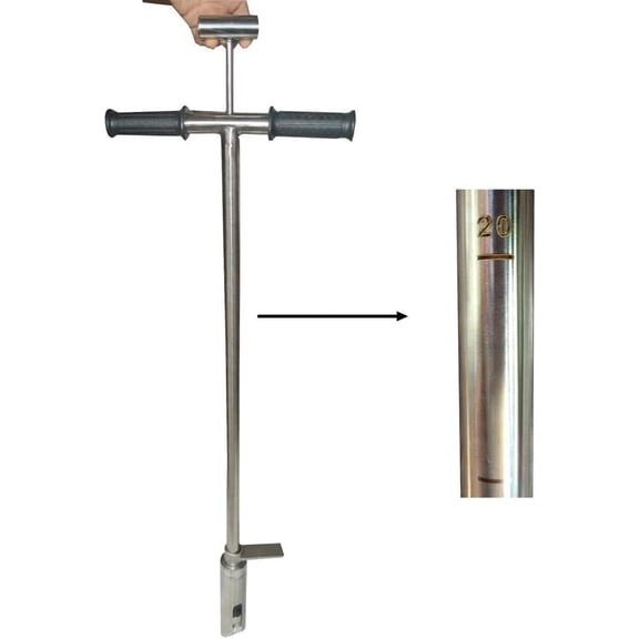 40'' Soil Sampler Probe 1.5''Dia Probe with 8 inch Sample Ejector Stainless Steel Soil Test Tool with Foot Pedal &Rubber Handle$$Garden & Patio