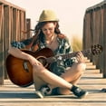 thumbnail image 1 of 40" Solid Spruce Beginner Classical Acoustic Guitar with Rosewood Fretboard & Real Shell Carved Roses for Adults & New Players， Vintage, 1 of 9