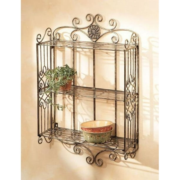40" Spanish Style 3Tier Wall Shelf with Fancy Scroll Designs