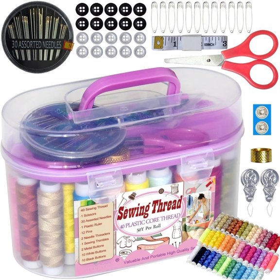 40 Spools of Sewing Thread, Box Portable Sewing Repair Kits ()