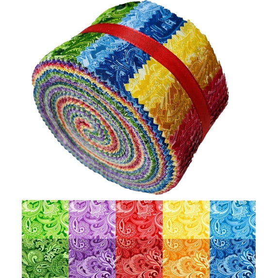 Precut 40 Strip Jelly Roll Fabric Strips for Sewing-Paisley | 40 Strip Jelly ...