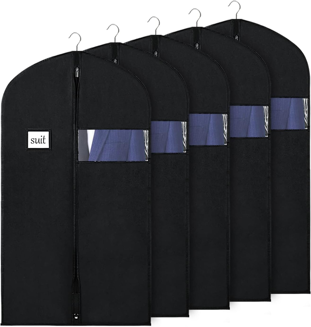 40 Suit Bag Set of 5 Nonwoven Fabric Garment Bags for Men or Women