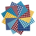 40 Route 66 Plaid Homespun 5"x5" Precut Quilt Squares Red, Blue, Aqua