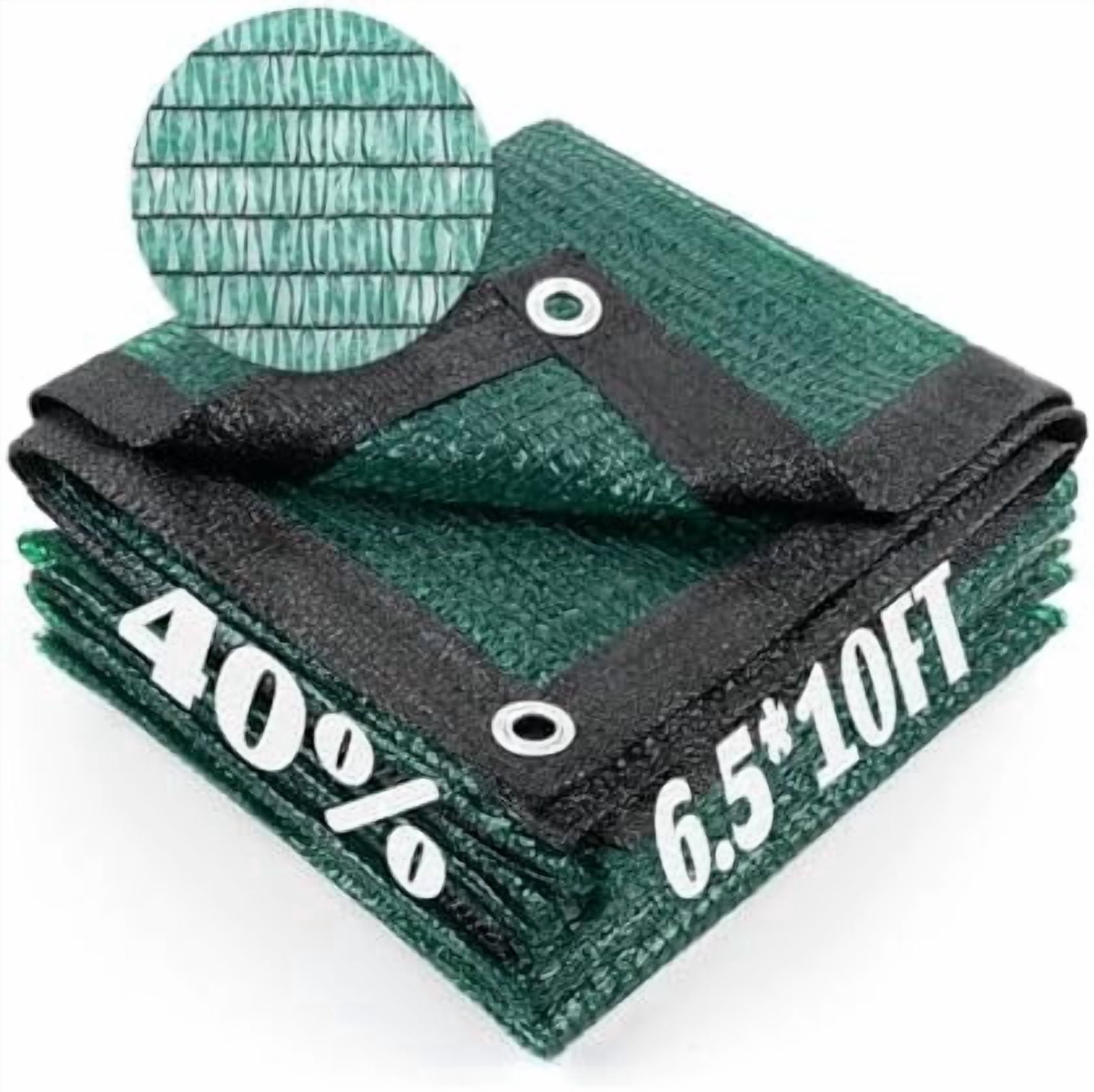 40% Sun Shade Cloth Mesh Tarp with Grommets for Plant Cover 6.5x10ft Patio Canopy Garden Pergola Greenhouse Car Barn Kennel Dark Green