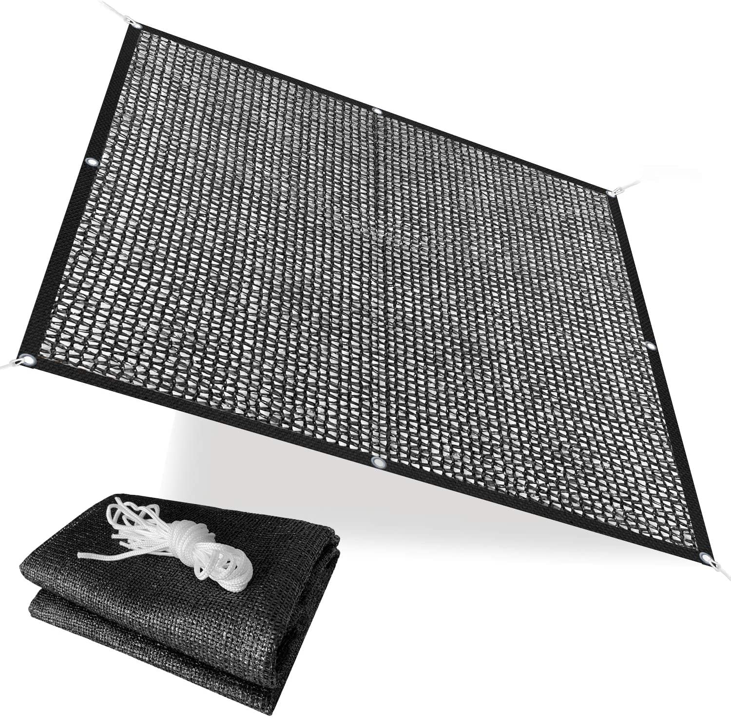 40% Sunblock Shade Cloth with Grommets - Garden Netting Sun Cover for Patio Plants Black (6' x 4')