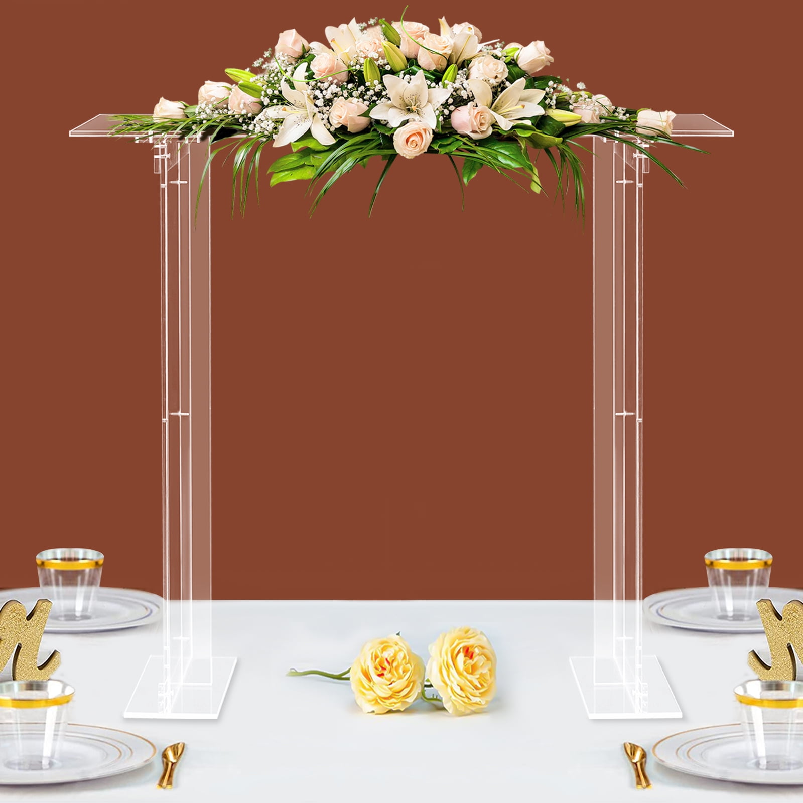 40'' Tall Acrylic Display Riser, Clear Acrylic Rectangular Flower Stand ...